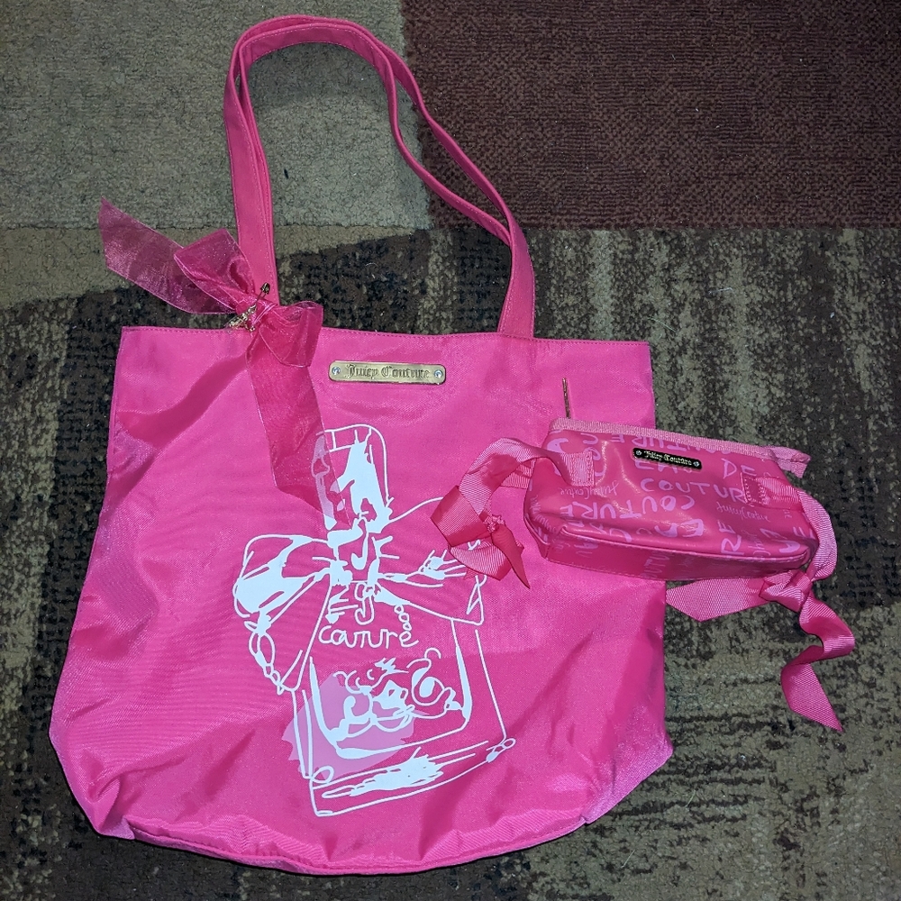 Vintage Lot Juicy Couture Bag  Makeup Travel Pouch Sunglasses Case